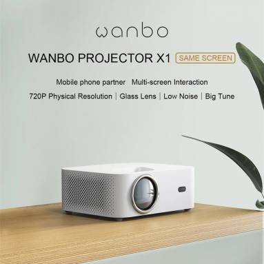 €89 with coupon for [Global Version] XIAOMI Wanbo X1 Projector Phone Same Screen 1080P Supported 300 ANSI Lumens Wireless Projection Anti-Dust Home Theater Outdoor Movie from EU ES warehouse BANGGOOD