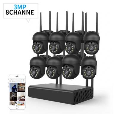€146 with coupon for XIAOVV 8CH 3MP Security Camera System from BANGGOOD
