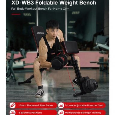 €47 with coupon for XMUND XD-WB3 Foldable Weight Bench Multifunction Dumbbell Bench Workout Utility Bench with Pull Ropes Home Fitness Equipment from EU PL warehouse BANGGOOD