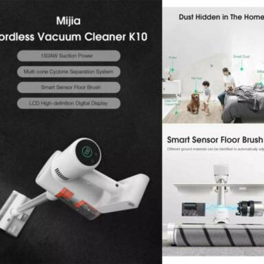 €359 with coupon for Xiaomi Mijia K10 Pro Cordless Stick Handheld Vacuum Cleaner from BANGGOOD