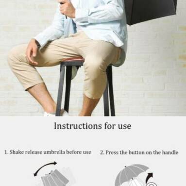 €17 with coupon for Xiaomi 2-3 People 124cm UPF50+ Automatic Umbrella from BANGGOOD