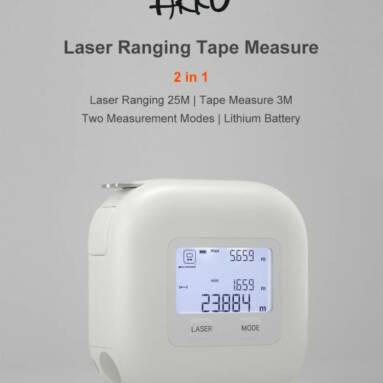 €32 with coupon for Xiaomi AKKU 2 in 1 Digital Laser Rangefinder Tape Measure Handheld Electronic Ruler from BANGGOOD