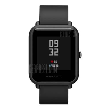 $66 presale for Original Xiaomi AMAZIFT Smartwatch  –  CHINESE VERSION  BLACK from GearBest