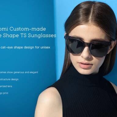 $54 with coupon for Xiaomi All-fit Custom-made Cat-eye Shape TS Sunglasses – BLACK from GearBest