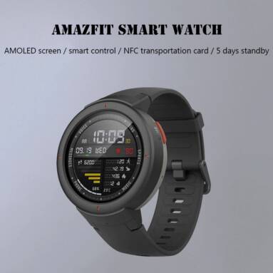 €85 with coupon for AMAZFIT Verge Smart Watch Xiaomi Ecosysterm Product  – CARBON GRAY from GearBest