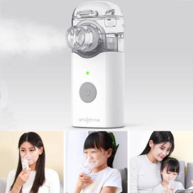 €32 with coupon for Xiaomi Andon Nebulizer Mini Portable Silent Atomizer USB Battery Handheld from BANGGOOD
