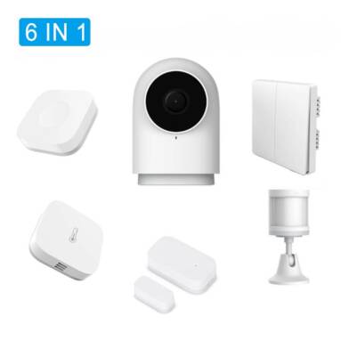 €96 with coupon for Xiaomi Aqara 6 IN 1 Smart Home Security Kits G2 Gateway Smart IP Camera Body Sensor Thermometer Wall Wireless Switch Door Window Sensor from BANGGOOD