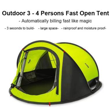 $84 with coupon for Zaofeng Outdoor 3 – 4 People Double-layer Quick-opening Tent from Xiaomi youpin – Clover Green from GearBest