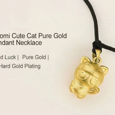$186 with coupon for Xiaomi Cute Cat Pure Gold Pendant Necklace – GOLD from GearBest