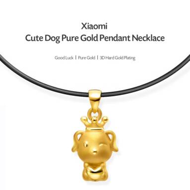 $167 with coupon for Xiaomi Cute Dog Pure Gold Pendant Necklace – GOLD from GearBest