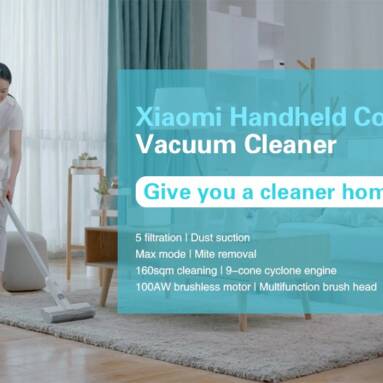 €194 with coupon for Xiaomi Mijia Handheld Cordless Wireless Vacuum Cleaner – White EU Plug from GEARBEST