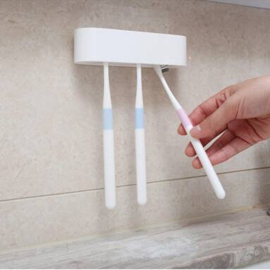 €3 with coupon for Xiaomi Happy Life White Toothbrush Holder Bathroom Organizer Wall Mounted Stand 3M Adhesive Smart Home Decorations from BANGGOOD