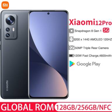 €520 with coupon for Xiaomi Mi 12 Pro 5G  Smartphone Global Version  Snapdragon 8 Gen 1 Octa Core 12GB 256GB 120Hz Display 120W Charging 50MP Camera from GSHOPPER