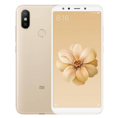 €177 with coupon for Xiaomi Mi A2 4G Phablet 4GB RAM 32GB ROM Global Version – GOLD EU warehouse from GearBest
