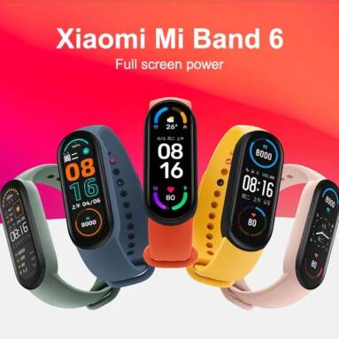 €29 with coupon for Xiaomi Mi Band 6 1.56 Inch 326 PPI AMOLED Retina Screen Wristband Heart Rate Blood Oxygen Monitor 130+ Watch Faces 30 Sports Modes 5ATM Waterproof BT5.0 Smart Watch Chinese Version from BANGGOOD