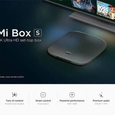 €48 with coupon for Xiaomi Mi Box S 2GB DDR3 8GB 4K Android 8.1 5G WIFI Bluetooth4.2 TV Box with Voice Control – EU from BANGGOOD
