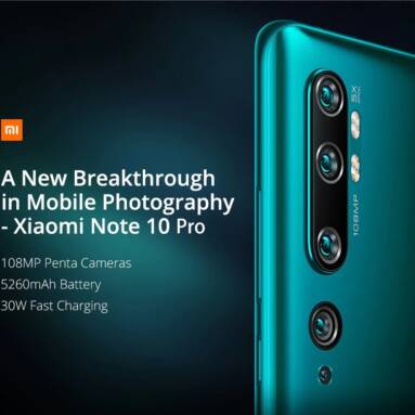 €465 with coupon for Xiaomi Mi Note 10 Pro 108MP Penta Camera Mobile Phone Global Version Online Smartphone – Green from GEARBEST