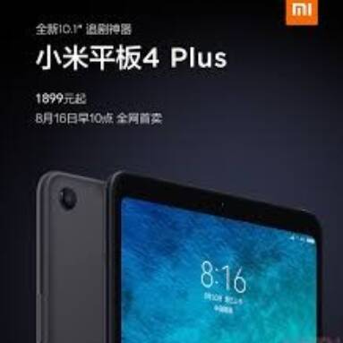 €294 with coupon for XIAOMI Mi Pad 4 Plus LTE 4G+128G Global ROM Original Box Snapdragon 660 MIUI 9.0 10.1″ Tablet Black from BANGGOOD