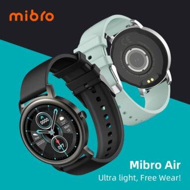 €21 with coupon for New Mibro Air Smart Watch Heart Rate 12 Sports Modes Sedentary Reminder ios Android IP68 Waterproof from GEARBEST