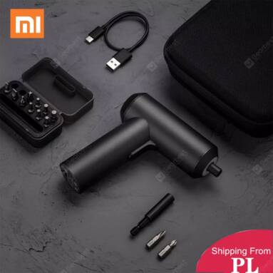 €36 with coupon for Xiaomi Mijia Electric Screwdriver Patent Cordless 2000mAh Rechargeable Battery 5N.M Torque 12PC S2 Bits PH H SL from EU Poland Warehouse GEARBEST