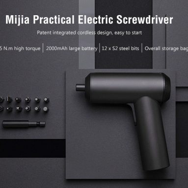 €29 with coupon for XIAOMI Mijia Cordless Rechargeable Screwdriver 3.6V 2000mAh Li-ion 5N.m Electric Screwdriver With 12Pcs S2 Screw Bits for Home DIY from EU ES warehouse BANGGOOD