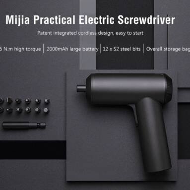 €27 with coupon for XIAOMI Mijia Cordless Rechargeable Screwdriver 3.6V 2000mAh Li-ion 5N.m Electric Screwdriver With 12Pcs S2 Screw Bits for Home DIY from BANGGOOD