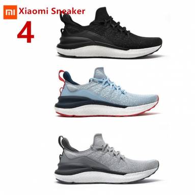 €48 with coupon for Xiaomi Mijia Sneakers 4 Machine Washable Ultralight Cloud Elastic PU Midsole 4D Fly Woven Fishbone Lock System Antibacterial Sports Running Shoes Men Sneakers from BANGGOOD