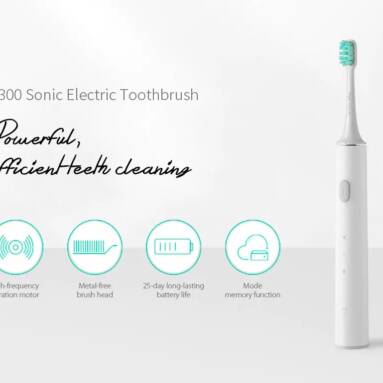 $13 with coupon for Xiaomi Mijia T300 Rechargeable Sonic Electric Toothbrush from ALIEXPRESS