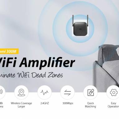 €8 with coupon for Xiaomi Pro 300M 2.4GHZ WiFi Amplifier with 2 Antenna from GEARVITA
