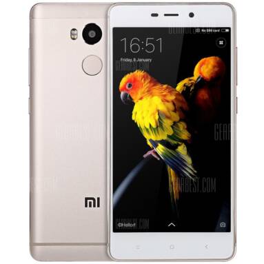 $145 with coupon for Xiaomi Redmi 4 4G Smartphone  –  WHITE AND GOLDEN from GearBest