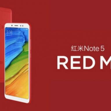 €181 with coupon for Xiaomi Redmi Note 5 Global Version 4GB 64GB Smartphone Red from BANGGOOD