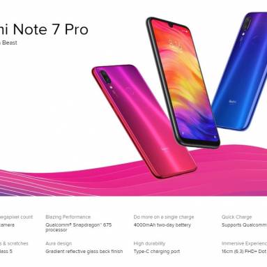€198 with coupon for Xiaomi Redmi Note 7 Pro 4G Smartphone 6GB RAM 128GB ROM Chinese & English Version from GEARVITA