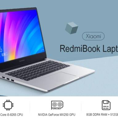 €537 with coupon for Xiaomi RedmiBook Laptop 14 inch Intel Core i5-8265U Quad Core 1.6GHz Win10 NVIDIA GeForce MX250 8GB RAM 256GB SSD FHD Resolution Screen from BANGGOOD