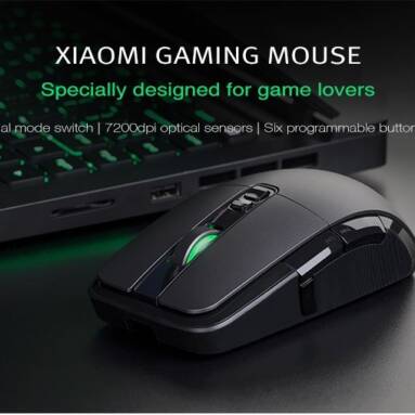 $40 with coupon for Xiaomi Wired / Wireless Gaming Mouse 7200DPI Programmable RGB – BLACK from GearBest