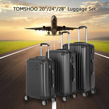 $79.99 for TOMSHOO Fashion 3PCS Luggage Hard Shell 20"+24"+28" Comb from TOMTOP Technology Co., Ltd