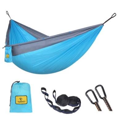 $7 Discount On Tomshoo Enhanced Portable Double Camping Hammock! from Tomtop