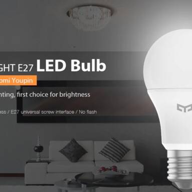 $3 with coupon for YEELIGHT E27 Eye-protection LED Bulb ( Xiaomi Ecosystem Product ) – White 9W from GEARBEST