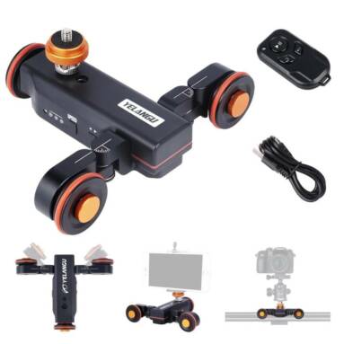 $59 with coupon for YELANGU L4X Motorized Dolly Slider Electric Car Motor Track with Remote Control for DSLR Camera Mobile Phone Camcorder Photography from BANGGOOD