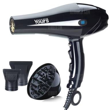 $32 with coupon for YOURS Hair Dryer 2300W Powerful Dryer Home Use Salon Quality Professional Hair Blower YR-8517 Black  –  BLACK from GearBest