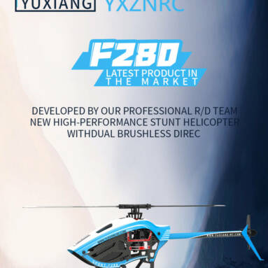 €451 with coupon for YXZNRC F280 Flybarless RC Helicopter BNF with 1 Battery from BANGGOOD