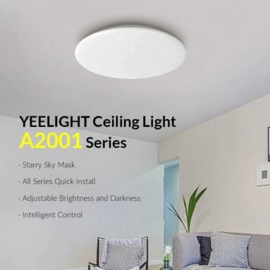€69 with coupon for Yeelight ChuXin A2001C450 Starry 50W Smart Ceiling Light Dimmable Bluetooth Remote APP Voice Control Works With Mijia Homekit (Xiaomi Ecological Chain Brand) from EU CZ warehouse BANGGOOD