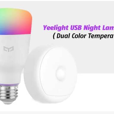 $37 with coupon for Yeelight LED Smart Bulb Dual-color Temperature / RGBW Lamp 2PCS – MULTI from GearBest