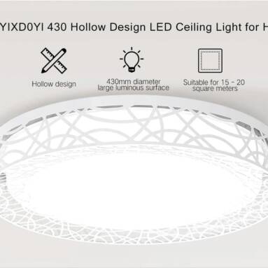 €66 with coupon for Xiaomi Yeelight YILAI YIXD06Yl 32W 430 Hollow Design LED Smart Ceiling Light for Home AC220-240V from Gearbest