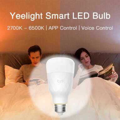 $36 with coupon for Yeelight YLDP05YL Smart LED Bulb Dimmable AC 100 – 240V 10W 2PCS from GearBest