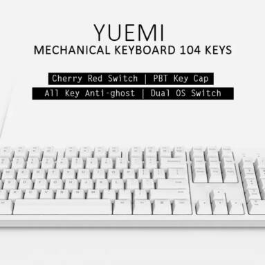 €68 with coupon for Yuemi MK06C Mechanical Keyboard 104 Key Cherry Red Switch ( Xiaomi Ecosysterm Product ) – White Cherry Red Switch from GEARBEST