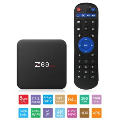 $52 with coupon for Z69 MAXII Android 7.1.2 TV Box 2GB / 16GB 4K Supported from TOMTOP