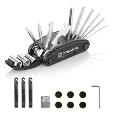 $5 with coupon for ZANMAX 3201 16 in 1 Bicycle Cycling Mechanic Repair Tool Kit – SILVER AND BLACK from GearBest
