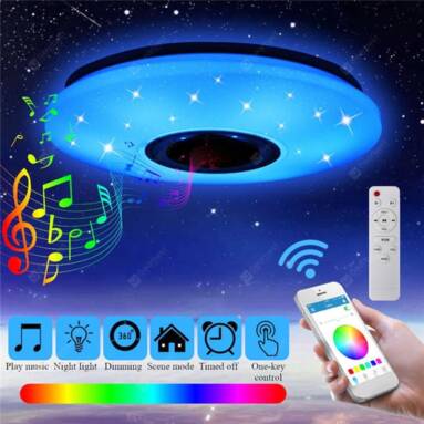 €36 with coupon for ZDM 60W RGB LED Ceiling Light bluetooth Music Speaker Lamp Remote APP Control – White 60W from GEARBEST