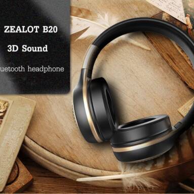 $11 with coupon for ZEALOT B20 Wireless Bluetooth Headphone 3D Sound Noise Canceling With Mic from GEARVITA