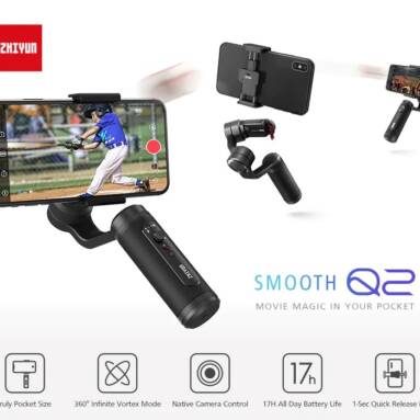 €65 with coupon for ZHIYUN Smooth Q2 Gimbal Hand Hold Stabilizer 3-axis Anti-shaking Cellphone Holder from BANGGOOD